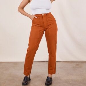 Big Bud Press - Pencil Pants - burnt terracotta - orange - size Large